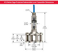 Dimensions for 613 Series Cage-Protected Submersible Level Transmitters.jpg